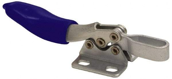 Gibraltar - 60 Lb Holding Capacity, Horizontal Handle, Manual Hold Down Toggle Clamp - 80° Handle Movement, 90° Bar Opening, U-Bar, Flanged Base, Stainless Steel - Industrial Tool & Supply