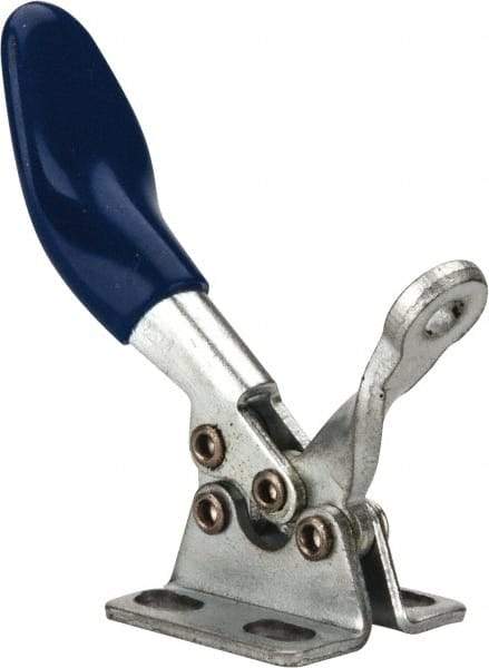 Gibraltar - 60 Lb Holding Capacity, Horizontal Handle, Manual Hold Down Toggle Clamp - 80° Handle Movement, 90° Bar Opening, Solid Bar, Flanged Base, Carbon Steel - Industrial Tool & Supply