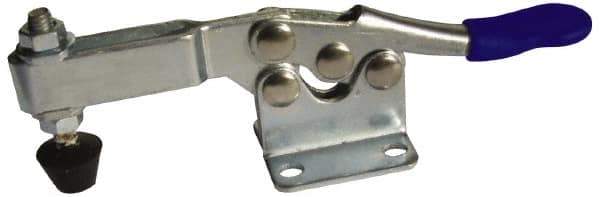 Gibraltar - 200 Lb Holding Capacity, Horizontal Handle, Manual Hold Down Toggle Clamp - 78° Handle Movement, 87° Bar Opening, U-Bar, Flanged Base, Electro-Plated Zinc, Stainless Steel - Industrial Tool & Supply