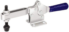 Gibraltar - 750 Lb Holding Capacity, Horizontal Handle, Manual Hold Down Toggle Clamp - 59° Handle Movement, 93° Bar Opening, U-Bar, Flanged Base, Electro-Plated Zinc, Carbon Steel - Industrial Tool & Supply