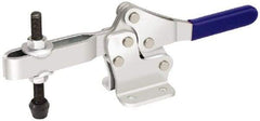Gibraltar - 1,000 Lb Holding Capacity, Horizontal Handle, Manual Hold Down Toggle Clamp - 74° Handle Movement, 105° Bar Opening, U-Bar, Flanged Base, Electro-Plated Zinc, Carbon Steel - Industrial Tool & Supply