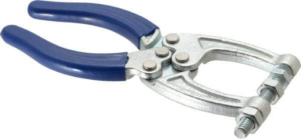 Gibraltar - 350 Lb Load Capacity, 1.77" Throat Depth, 6.03" OAL, Carbon Steel, C Style Plier Clamp - M8x1.5 Spindle, 2.86" Open Throat Height, Blue Handle - Industrial Tool & Supply