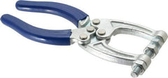 Gibraltar - 350 Lb Load Capacity, 1.77" Throat Depth, 6.03" OAL, Carbon Steel, C Style Plier Clamp - M8x1.5 Spindle, 2.86" Open Throat Height, Blue Handle - Industrial Tool & Supply