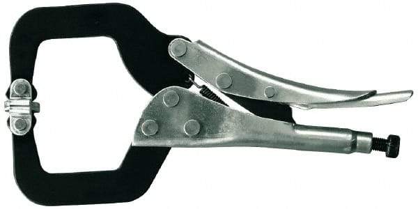 Gibraltar - 12-1/4" OAL C-Clamp Locking Pliers - 4-21/32" Jaw Depth, 5-3/8" Jaw Opening - Industrial Tool & Supply