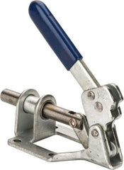 Gibraltar - 300 Lb Load Capacity, Flanged Base, Carbon Steel, Standard Straight Line Action Clamp - 0.22" Mounting Hole Diam, 0.44" Plunger Diam, Straight Handle - Industrial Tool & Supply