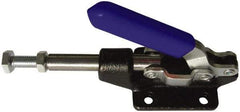 Gibraltar - 600 Lb Load Capacity, Flanged Base, Carbon Steel, Standard Straight Line Action Clamp - 0.22" Mounting Hole Diam, 0.44" Plunger Diam, Straight Handle - Industrial Tool & Supply