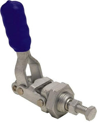 Gibraltar - 200 Lb Load Capacity, Threaded Base, Carbon Steel, Standard Straight Line Action Clamp - 0.38" Plunger Diam, Straight Handle - Industrial Tool & Supply