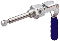 Gibraltar - 700 Lb Load Capacity, Flush Base, Carbon Steel, Standard Straight Line Action Clamp - 1" Mounting Hole Diam, 0.63" Plunger Diam, Straight Handle - Industrial Tool & Supply