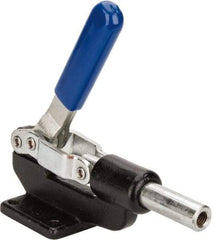 Gibraltar - 800 Lb Load Capacity, Flanged Base, Carbon Steel, Standard Straight Line Action Clamp - 4 Mounting Holes, 0.38" Mounting Hole Diam, 0.62" Plunger Diam, Whale Tail Handle - Industrial Tool & Supply