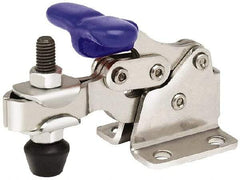 Gibraltar - 150 Lb Holding Capacity, Horizontal Handle, Manual Hold Down Toggle Clamp - 175° Handle Movement, 92° Bar Opening, U-Bar, Flanged Base, Stainless Steel - Industrial Tool & Supply