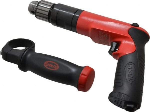 Sioux Tools - 3/8" Reversible Keyed Chuck - Pistol Grip Handle, 1,200 RPM, 14.16 LPS, 30 CFM, 1 hp - Industrial Tool & Supply