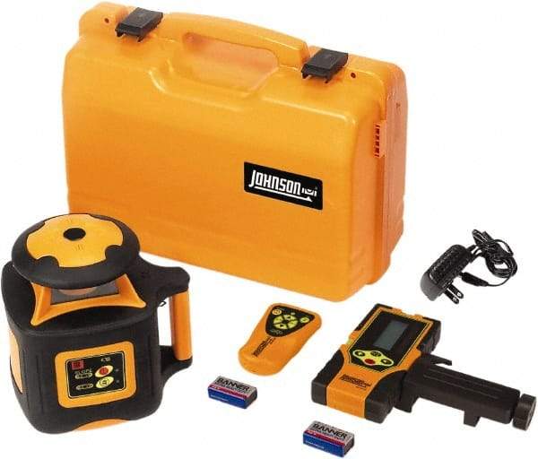Johnson Level & Tool - 2,000' (Exterior) Measuring Range, 1/16" at 100' Accuracy, Self-Leveling Rotary Laser - 700 RPM, 1 Beam, NiMH Battery Included - Industrial Tool & Supply