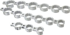 Proto - 15 Piece 1/2" Drive Flare Nut Crowfoot Wrench Set - 1-1/8 to 2", with Clip Rail - Industrial Tool & Supply