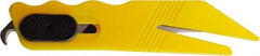 ICT - Fixed Safety Utility Knife - 1" Stainless Steel Blade, Yellow ABS Handle, 2 Blades Included - Industrial Tool & Supply