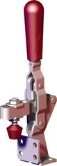 De-Sta-Co - 375 Lb Holding Capacity, Vertical Handle, Manual Hold Down Toggle Clamp - 56° Handle Movement, 96° Bar Opening, U-Bar, Flanged Base, Carbon Steel - Industrial Tool & Supply