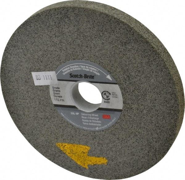 3M - 6" Diam, 1/2" Face Width, 1" Center Hole, Fine Grade, Silicon Carbide Deburring Wheel - Convolute, Hard Density 11 Grade, 3,000 RPM - Industrial Tool & Supply