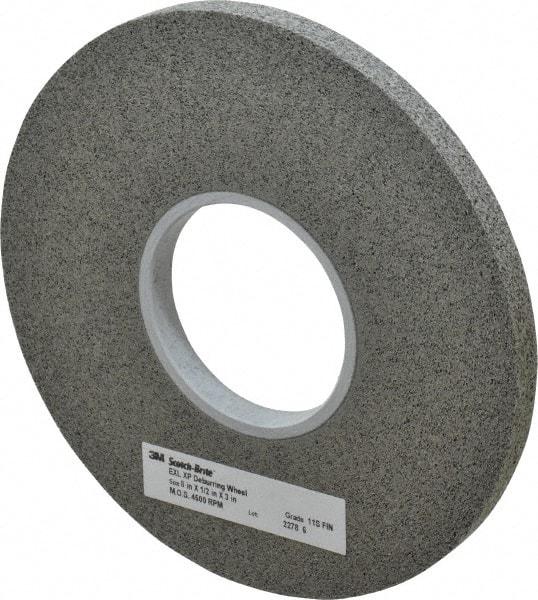 3M - 8" Diam, 1/2" Face Width, 3" Center Hole, Fine Grade, Silicon Carbide Deburring Wheel - Convolute, Hard Density 11 Grade, 4,500 RPM - Industrial Tool & Supply
