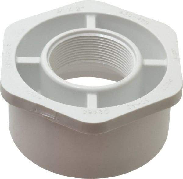 Value Collection - 4 x 2" PVC Plastic Pipe Bushing - Schedule 40, Spig x FIPT End Connections - Industrial Tool & Supply