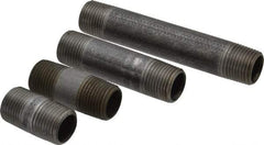Made in USA - 100 Piece, 1/2" Pipe, Black Finished Steel Pipe Nipple Set - Schedule 40, (20) Close, (10) 1-1/2, (15) 2, (10) 2-1/2, (10) 3, (5) 3-1/2, (10) 4, (5) 4-1/2, (5) 5, (5) 5-1/2, (5) 6 - Industrial Tool & Supply