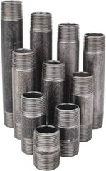 Made in USA - 100 Piece, 3/4" Pipe, Black Finished Steel Pipe Nipple Set - Schedule 40, (25) Close, (20) 2, (10) 2-1/2, (10) 3, (5) 3-1/2, (10) 4, (5) 4-1/2, (5) 5, (5) 5-1/2, (5) 6 - Industrial Tool & Supply