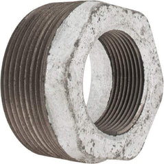 Made in USA - Class 150, 2-1/2 x 1-1/2" Galvanized Pipe Hex Bushing - Threaded, Malleable Iron - Industrial Tool & Supply