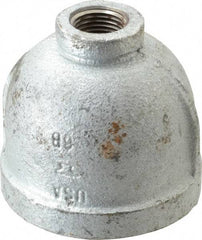 Made in USA - Class 150, 2 x 1/2" Galvanized Pipe Reducing Coupling - Threaded, Malleable Iron - Industrial Tool & Supply