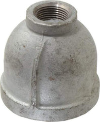 Made in USA - Class 150, 2 x 3/4" Galvanized Pipe Reducing Coupling - Threaded, Malleable Iron - Industrial Tool & Supply