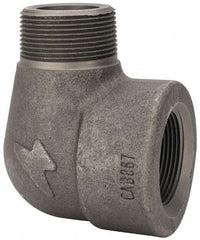 Made in USA - Size 1-1/2", Class 3,000, Forged Carbon Steel Black Pipe 90° Street Elbow - 3,000 psi, Threaded End Connection - Industrial Tool & Supply