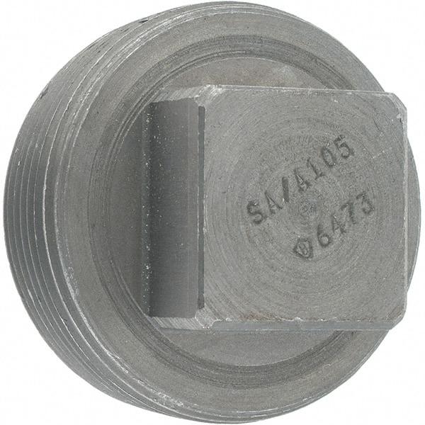 Made in USA - Size 2-1/2", Class 3,000, Forged Carbon Steel Black Pipe Square Plug - 3,000 psi, Threaded End Connection - Industrial Tool & Supply