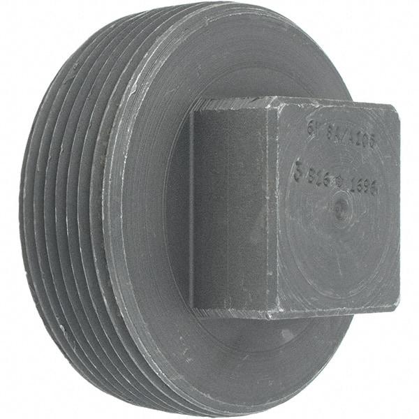 Made in USA - Size 3", Class 3,000, Forged Carbon Steel Black Pipe Square Plug - 3,000 psi, Threaded End Connection - Industrial Tool & Supply