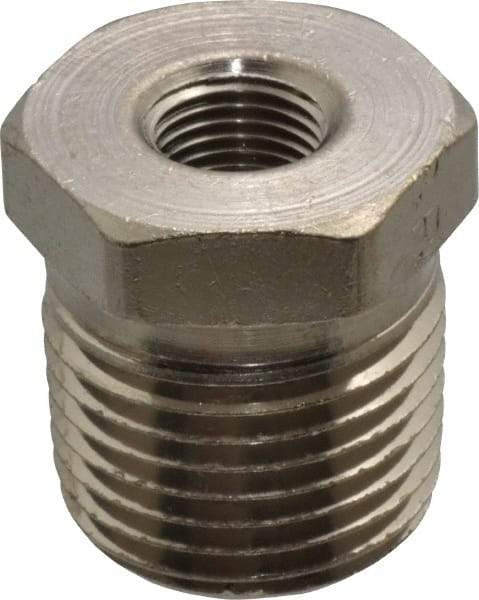 Value Collection - 1/2 x 1/8" Internal Pipe, Brass Hex Bushing - MNPT x FNPT - Industrial Tool & Supply