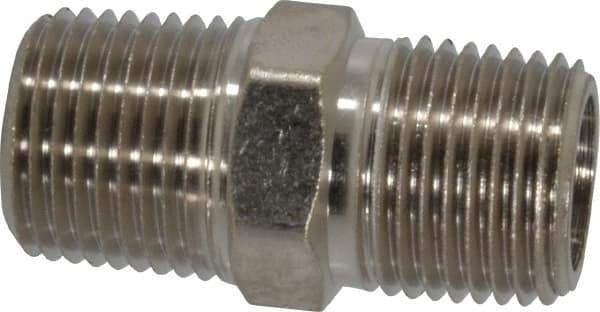 Value Collection - 1/2" Internal Pipe, Brass Hex Nipple - MNPT - Industrial Tool & Supply