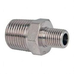 Value Collection - 1/2 x 1/4" Internal Pipe, Brass Hex Nipple Reducer - Male x Male - Industrial Tool & Supply