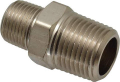 Value Collection - 1/2 x 3/8" Internal Pipe, Brass Hex Nipple Reducer - MNPT - Industrial Tool & Supply