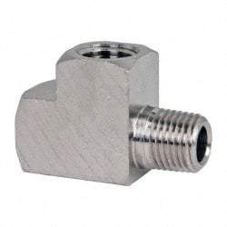 Value Collection - 1/4" Internal Pipe, Brass Street Tee - FNPT x MNPT - Industrial Tool & Supply