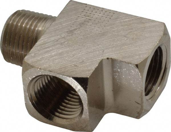 Value Collection - 1/2" Internal Pipe, Brass Street Tee - FNPT x MNPT - Industrial Tool & Supply