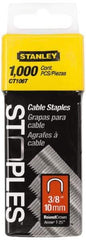 Stanley - 5/16" Wide Galvanized Steel Cable Staples - 3/8" Leg Length - Industrial Tool & Supply