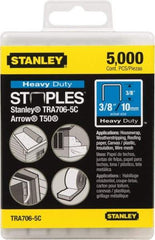 Stanley - 27/64" Wide Galvanized Steel Heavy Duty Power Crown Staples - 3/8" Leg Length - Industrial Tool & Supply
