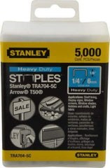 Stanley - 27/64" Wide Galvanized Steel Heavy Duty Power Crown Staples - 1/4" Leg Length - Industrial Tool & Supply