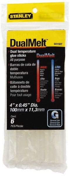 Stanley - 7/16" Diam, 4" Long, Opaque Hot Melt, Low Melt Glue Stick - GS Series - Industrial Tool & Supply