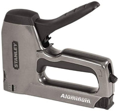 Stanley - Manual Brad Nailer/Staple Gun - 1/4, 5/16, 3/8, 1/2, 9/16, 1/2, 5/8, 9/16" Staples, Silver, Aluminum - Industrial Tool & Supply