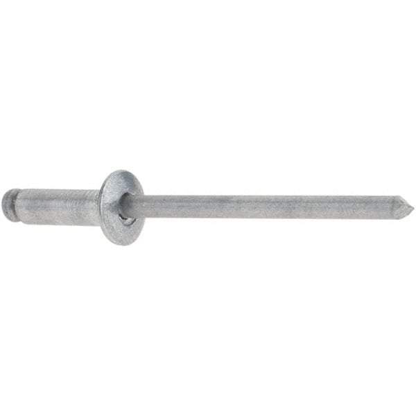 Stanley - Button Head Aluminum Color Coded Blind Rivet - Aluminum Mandrel, 0.188" to 1/4" Grip, 1/4" Head Diam, 0.125" to 0.133" Hole Diam, 0.4" Length Under Head, 1/8" Body Diam - Industrial Tool & Supply