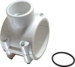 Value Collection - 4 x 2" PVC Plastic Pipe Clamp On Saddle with EPDM O-Ring - Schedule 40, Pipe O.D. x Soc End Connections - Industrial Tool & Supply
