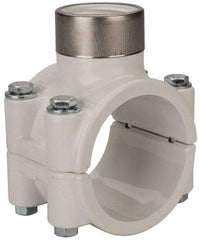 Value Collection - 2 x 1" PVC Plastic Pipe Clamp On Saddle with EPDM O-Ring - Schedule 40, Pipe O.D. x SR Fipt End Connections - Industrial Tool & Supply