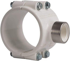 Value Collection - 3 x 1" PVC Plastic Pipe Clamp On Saddle with EPDM O-Ring - Schedule 40, Pipe O.D. x SR Fipt End Connections - Industrial Tool & Supply