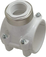 Value Collection - 3 x 1-1/2" PVC Plastic Pipe Clamp On Saddle with EPDM O-Ring - Schedule 40, Pipe O.D. x SR Fipt End Connections - Industrial Tool & Supply