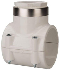 Value Collection - 4 x 2-1/2" PVC Plastic Pipe Clamp On Saddle with EPDM O-Ring - Schedule 40, Pipe O.D. x SR Fipt End Connections - Industrial Tool & Supply