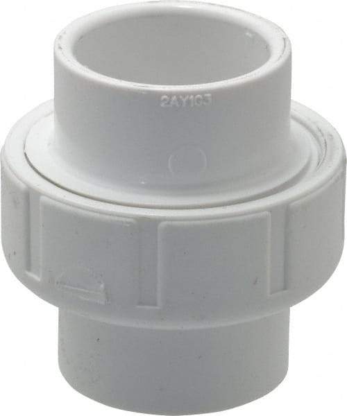 Value Collection - 1" PVC Plastic Pipe Union with EPDM O-Ring - Schedule 40, Slip End Connections - Industrial Tool & Supply