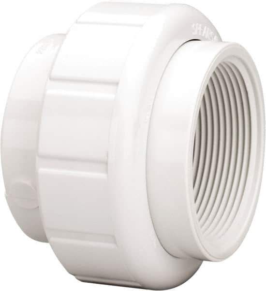 Value Collection - 2" PVC Plastic Pipe Union with EPDM O-Ring - Schedule 40, FIPT x FIPT End Connections - Industrial Tool & Supply