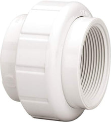 Value Collection - 2" PVC Plastic Pipe Union with EPDM O-Ring - Schedule 40, FIPT x FIPT End Connections - Industrial Tool & Supply